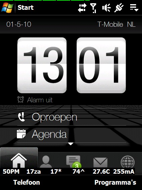 BattClock over home screen